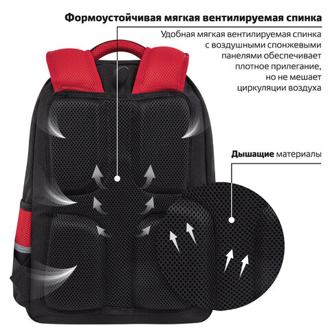 Рюкзак ЮНЛАНДИЯ COMPLETE, с пеналом в комплекте, эрго-спинка, "Anime boy", 42х29х14 см, 272053 - фото 12