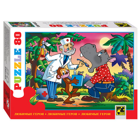 Пазл картонный 80 элементов, "Любимые герои", АССОРТИ, поле 23х16,5 см, STEP PUZZLE - фото 2