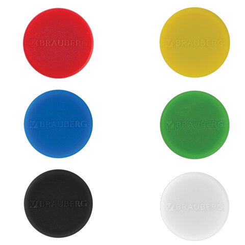 Магниты МОЩНЫЕ 20 мм (МАЛОГО ДИАМЕТРА), НАБОР 6 шт., ассорти, BRAUBERG "SUPER", 237477 - фото 2