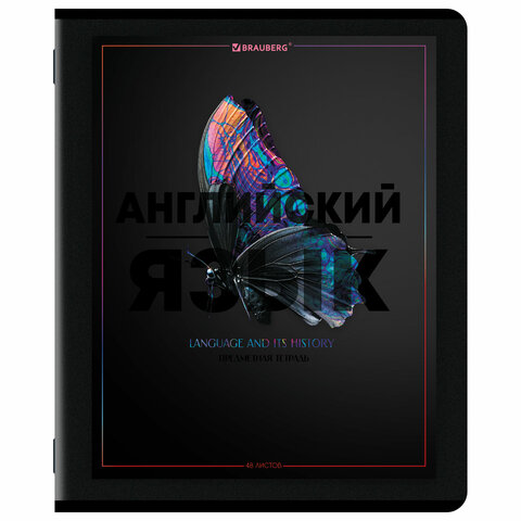 Тетради предметные, КОМПЛЕКТ 12 ПРЕДМЕТОВ, 48 л., матовая ламинация, лак, BRAUBERG "MAJESTIC BLACK", 405177 - фото 5