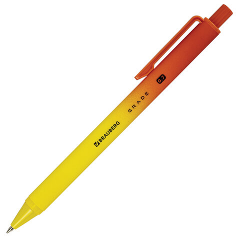 Ручки шариковые автоматические BRAUBERG "Grade", НАБОР 3 ШТУКИ, СИНИЕ, soft-touch, пишущий узел 0,7 мм, линия письма 0,35 мм, 144206 - фото 3