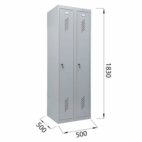 Шкаф металлический для одежды BRABIX "LK 21-50", 2 секции, 1830х500х500 мм, 29 кг, 291379 - фото 11