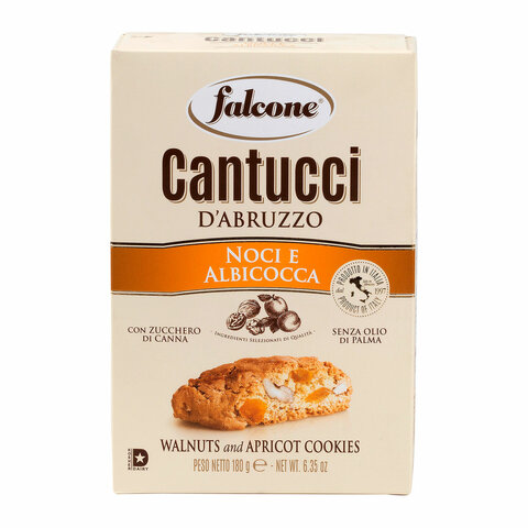 Печенье сахарное FALCONE "Cantucci" с грецким орехом и абрикосом, 180 г, ИТАЛИЯ, MC-00013541 - фото 2