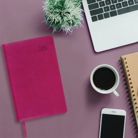 Ежедневник датированный 2026, А5, 138x213 мм, BRAUBERG "Rainbow", под кожу, розовый, 117078 - фото 5