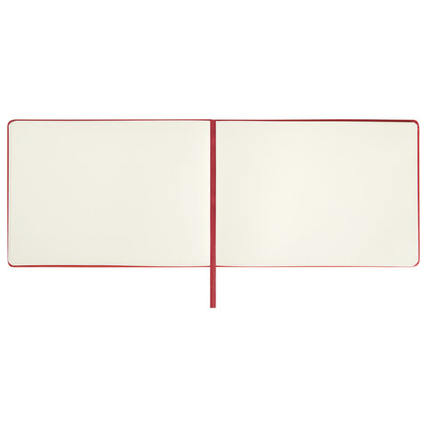 Скетчбук, слоновая кость 140 г/м2 210х148 мм, 80 л., КОЖЗАМ, резинка, BRAUBERG ART CLASSIC, красный, 113197 - фото 3