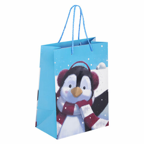 Пакет подарочный НАБОР 4 штуки, новогодний, 18х10х23 см, "Christmas Animals", ЗОЛОТАЯ СКАЗКА, 591956 - фото 2