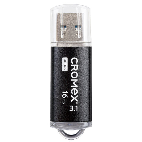 Флеш-диск 16 GB, CROMEX (КРОМЕКС) Ultra USB 3.1, металлический корпус, черный, 514162 - фото 2