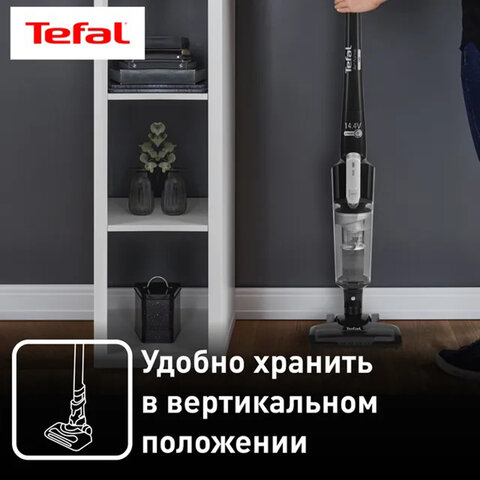 Пылесос вертикальный беспроводной TEFAL Air Force Light TY6545RH, потребляемая мощность 350 Вт, 0,65 л, черный, 2211400233 - фото 7
