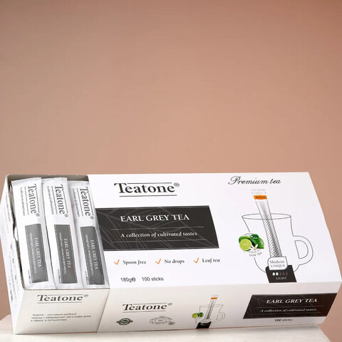 Чай TEATONE черный с ароматом бергамота, 100 стиков по 1,8 г, 64 - фото 2