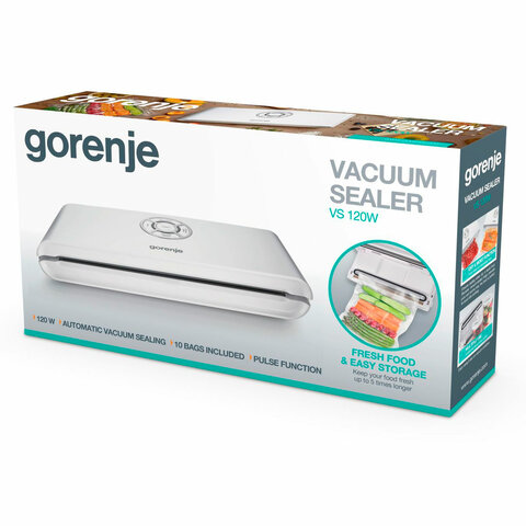 Вакууматор/вакуумный упаковщик GORENJE VS120W, 120 Вт, 2 режима, ширина пакета до 30 см, белый - фото 5
