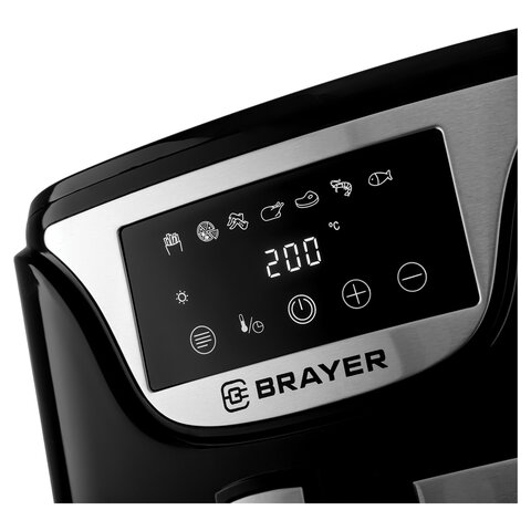 Аэрогриль BRAYER BR2037, 1500 Вт, 5 л, 7 программ, таймер, сенсорное управление, нержавеющая сталь - фото 4