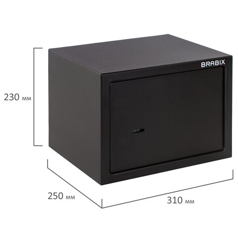 Сейф мебельный BRABIX "SF-230KL", 230х310х250 мм, ключевой замок, черный, 291146, S103BR211514 - фото 5