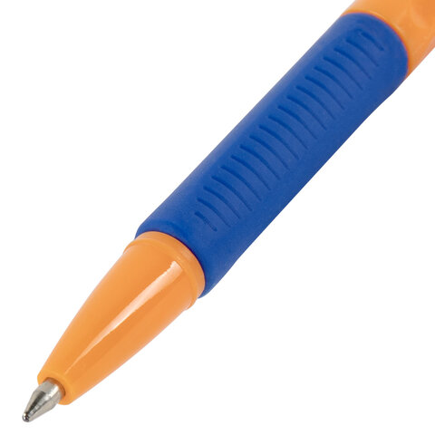 Ручки шариковые с грипом BRAUBERG "ULTRA GT ORANGE", НАБОР 8 ШТУК, СИНИЕ, корпус оранжевый, узел 0,7 мм, линия 0,35 мм, 144530 - фото 5
