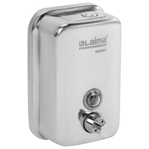 Дозатор для жидкого мыла LAIMA PROFESSIONAL INOX (гарантия 3 года), 0,5 л, нержавеющая сталь, зеркальный, 605394 - фото 4