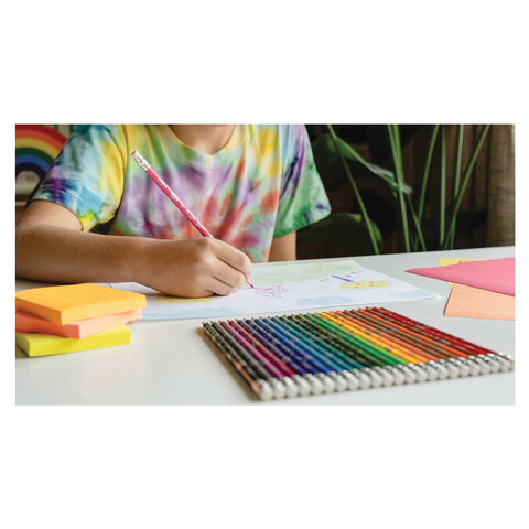 Карандаши цветные стираемые с ластиком BIC "Kids Evolution Illusion", 12 цветов, круглые, 987868  - фото 7