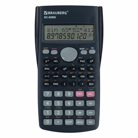 Калькулятор инженерный BRAUBERG SC-82MS (158х85 мм), 240 функций, 10+2 разрядов, темно-синий, 271721 - фото 1