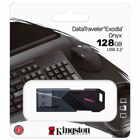 Флеш-диск 128 GB KINGSTON DataTraveler Exodia Onyx, разъем USB 3.2, черный, DTXON/128GB - фото 3