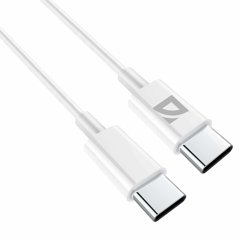 Кабель USB Type-C-Type-C, 30 Вт, белый, 2 м, DEFENDER F182, 87537 - фото 2