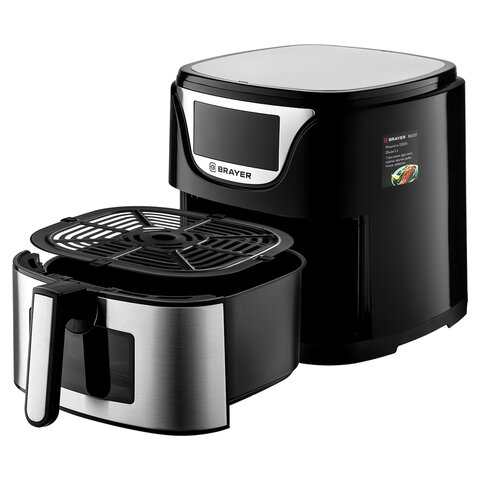 Аэрогриль BRAYER BR2037, 1500 Вт, 5 л, 7 программ, таймер, сенсорное управление, нержавеющая сталь - фото 5