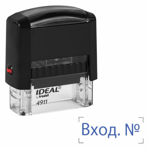 Штамп стандартный "ВХОД №", оттиск 38 х 14 мм, синий, TRODAT IDEAL 4911 DB - 1.22, 161488 - фото 6