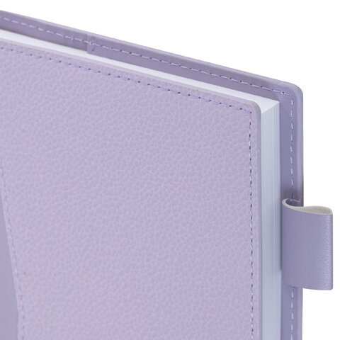Ежедневник недатированный В6 130х185 мм BRAUBERG "Glam", под кожу, 160 л., сиреневый, 116221 - фото 3
