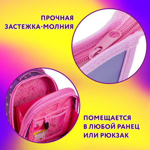 Папка для тетрадей ЮНЛАНДИЯ А4, 1 отделение, пластик, на молнии, "Anime hugs", 272138 - фото 8
