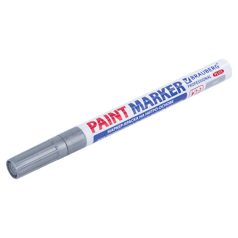 Маркер-краска лаковый (paint marker) 2 мм, СЕРЕБРЯНЫЙ, НИТРО-ОСНОВА, алюминиевый корпус, BRAUBERG PROFESSIONAL PLUS, 151442 - фото 12