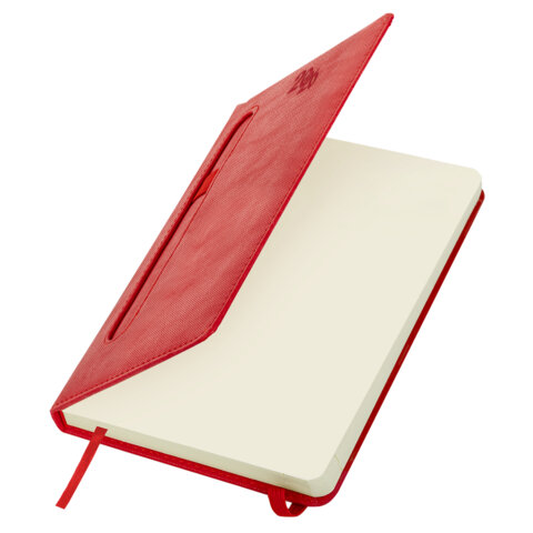 Ежедневник датированный 2026, А5, 138x213 мм, BRAUBERG "Optimal", под кожу, резинка, держатель для ручки, красный, 117466 - фото 4