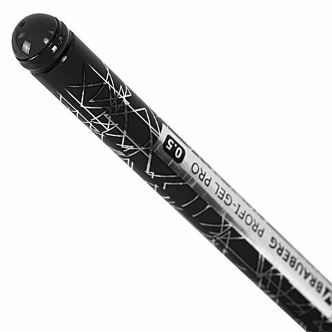 Ручка гелевая BRAUBERG "Profi-Gel PRO", ЧЕРНАЯ, линия письма 0,4 мм, игольчатый наконечник 0,5 мм, печать на корпусе, 144124 - фото 4