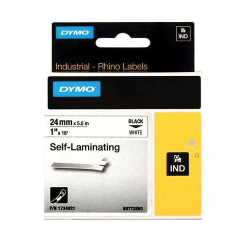 Картридж для принтеров этикеток DYMO Rhino, 24 мм х 5,5 м, лента виниловая, чёрный шрифт, белая, 1734821 - фото 2