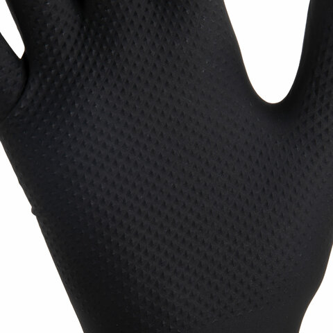 Перчатки нитриловые сверхпрочные с текстурой SFM MEGA TEX BLACK, Германия, 25 пар (50 шт.), размер XL (очень большой) - фото 7