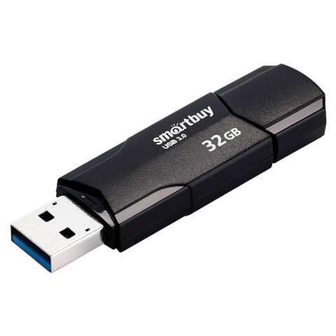 Флеш-диск 32GB SMARTBUY Clue USB 2.0, черный, SB32GBCLU-K - фото 3