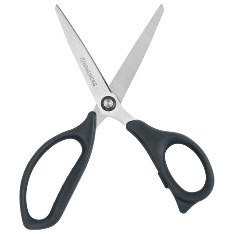 Ножницы BRAUBERG "BOMB", 170 мм, графитовый цвет, 2-сторонняя заточка, эргономичные, 238857 - фото 7