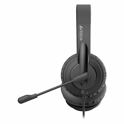 Наушники с микрофоном (гарнитура) A4TECH HU-10, проводные, 2 м, USB, черные, 1611400 - фото 2