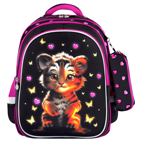 Рюкзак BRAUBERG KIDS MIND с пеналом в комплекте, 2 отделения, "Tiger Cub", 40х28х18 см, 273175 - фото 2