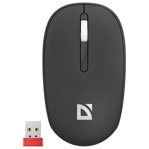 Мышь беспроводная DEFENDER Smart MM-396, 1600 dpi, 2 кнопки + 1 колесо-кнопка, оптическая, черная, 52396 - фото 1