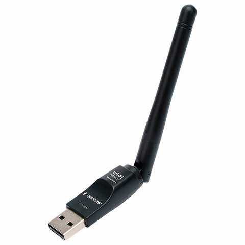 Сетевой адаптер Wi-Fi GEMBIRD 150 Мбит, с антенной, USB, 802.11b/g/n, MT7601, WNP-UA-011 - фото 1