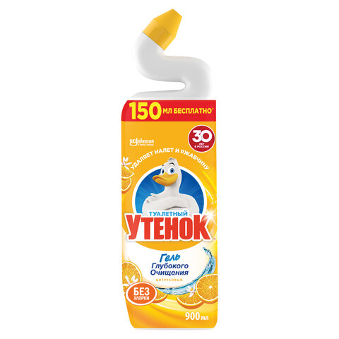 Средство для уборки туалета 900 мл ТУАЛЕТНЫЙ УТЕНОК "Цитрусовый", 696895 - фото 1