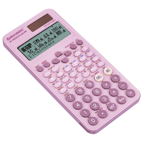 Калькулятор инженерный BRAUBERG SC-991ES-PLUS-PK (164х80 мм), 552 функции, 10+2 разряда, РОЗОВЫЙ, 272654 - фото 5