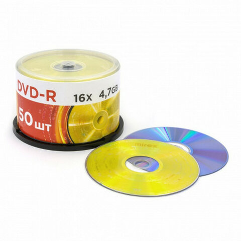 Диски DVD-R MIREX, 4,7 Гб, 16x, Cake Box (упаковка на шпиле), КОМПЛЕКТ 50 шт., UL130003A1B - фото 4