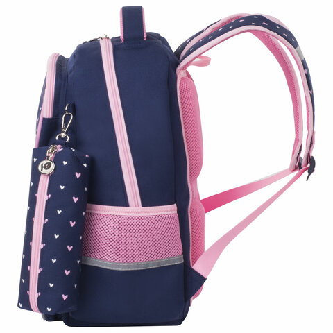Рюкзак ЮНЛАНДИЯ COMPLETE с пеналом в комплекте, эрго-спинка, "Pink bow", 42х29х14 см, 229972 - фото 3