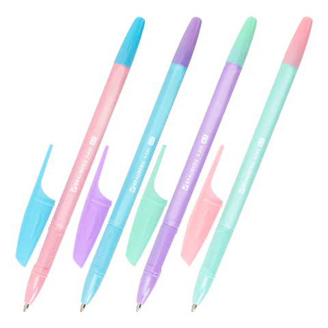 Ручки шариковые BRAUBERG "X-333 PASTEL MIX", НАБОР 8 ШТУК, СИНИЕ, узел 0,7 мм, линия письма 0,35 мм, 144535 - фото 2