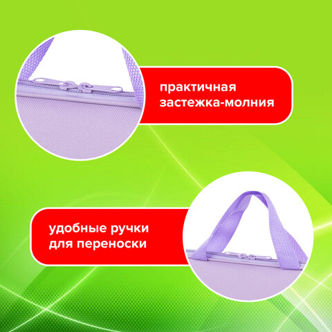 Папка на молнии с ручками STAFF EVERYDAY А4, полиэстер, нежно-фиолетовый, 272185 - фото 10