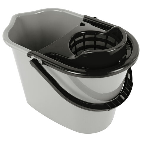 Ведро 10 л для уборки КОМПЛЕКТ с ОТЖИМОМ для веревочных и ленточных МОПов, 24х35х24 см, YORK, 70020 - фото 5