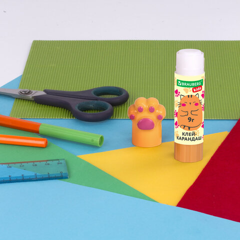 Клей-карандаш "Лапки" Cat Paw, 9 г, фигурный колпачок, 3 шт. на блистере, BRAUBERG KIDS, 271982 - фото 15
