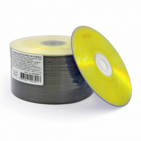 Диск DVD-R MIREX, 4,7 Гб, 16x, Bulk (термоусадка без шпиля), КОМПЛЕКТ 50 шт., UL130003A1T - фото 3
