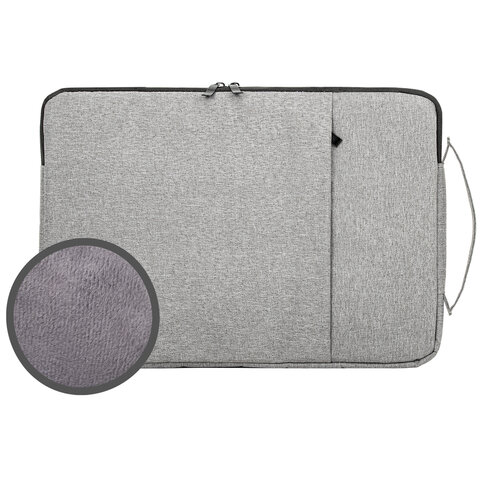Чехол для ноутбука HEIKKI OPTION 13-14'' (ХЕЙКИ), с ручкой и карманом, серый, 35,5х24х2,5 см, 272600 - фото 3