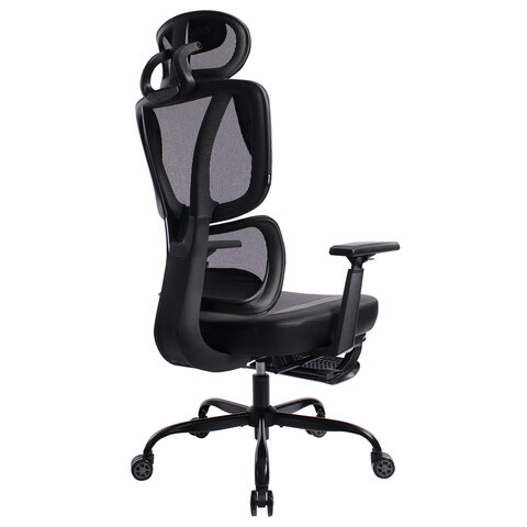 Кресло BRABIX PREMIUM "Venom GM-530", подножка, синхромеханизм, экокожа/сетка, черное/серое, 532951 - фото 3