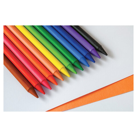 Мелки пластиковые BIC "Plastidecor", 12 цветов, ультрапрочные, круглые, картонная упаковка, подвес, 945764 - фото 6