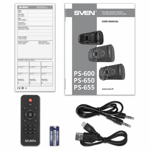 Колонка портативная SVEN PS-655, 50 Вт, TWS, Bluetooth, FM, USB, microSD, LED-дисплей, пульт, черная, SV-020163 - фото 4
